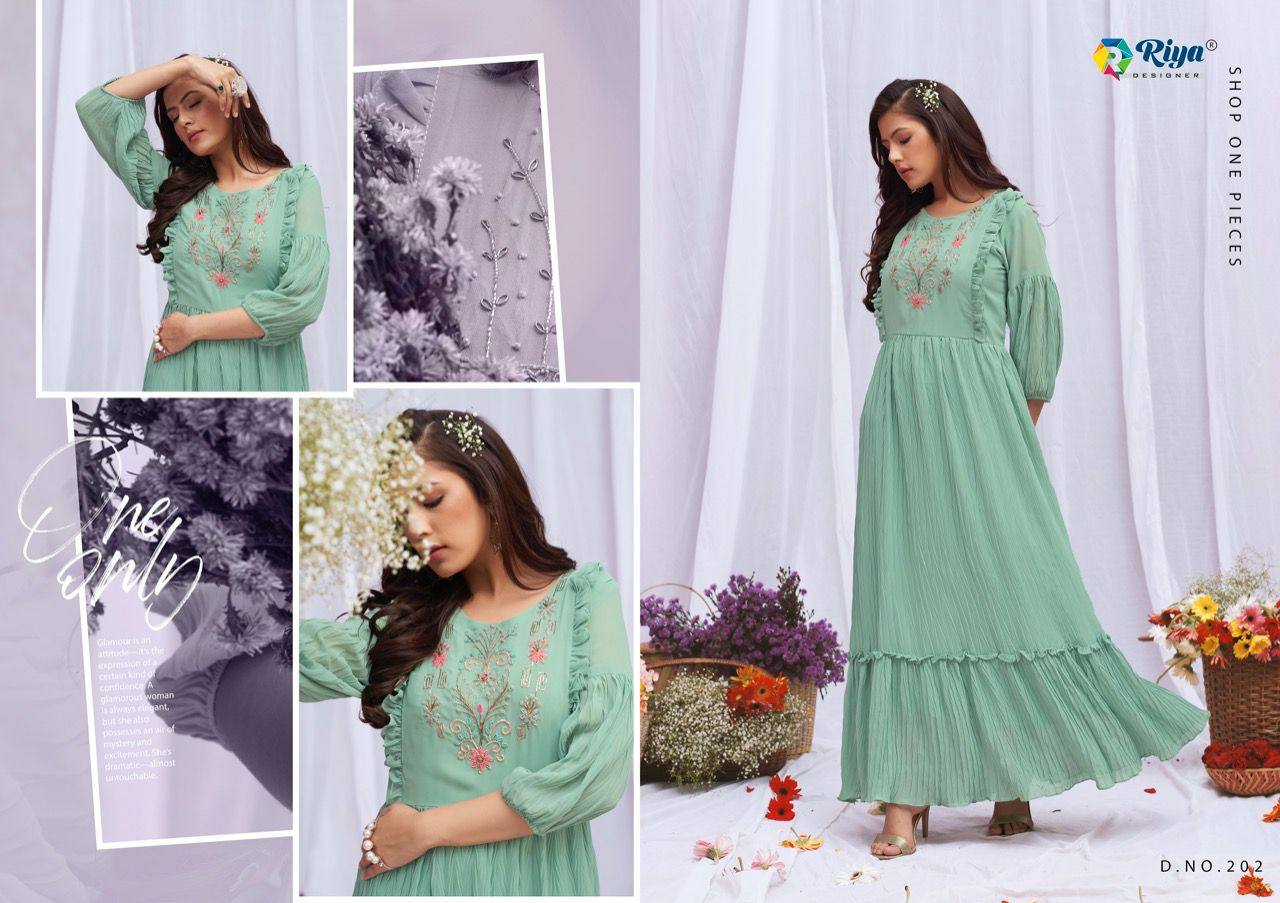 Riya Artery 2 Fancy Wear Wholesale Anarkali Kurtis Collection